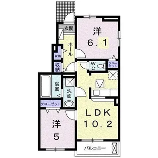 サニープレイス【1階】の間取り