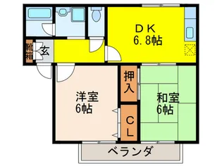 ウエストリバー【2階】の間取り