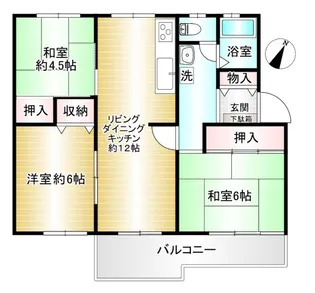 片倉台団地11号棟【1階】の間取り