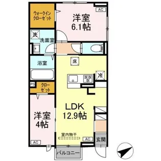 セレスティア江北【1階】の間取り