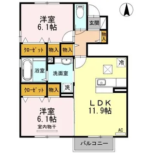 コンフォール B【1階】の間取り