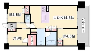 シエリア姫路城東【11階】の間取り