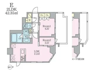 クレストコート東池袋【5階】の間取り