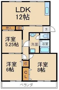 枚方東山住宅2棟【2階】の間取り