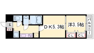 ラヴ神戸三宮【9階】の間取り