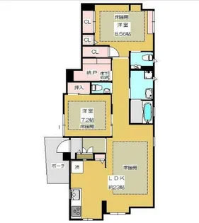 CasaAsperajiyugaoka(カーサアスペラ自由が丘)【1階】の間取り
