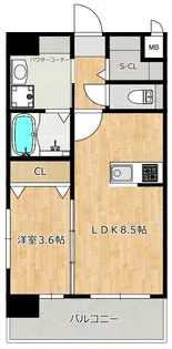 RESIAS ONE TENJINMINAMI BLDG【9階】の間取り