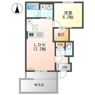 シャルモントA【1階】の間取り