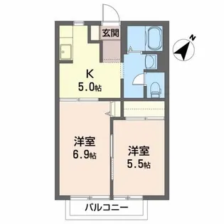 グリーン・ヴィレッジ【1階】の間取り