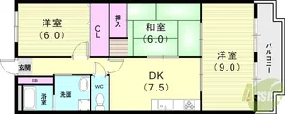 サンハイツ大畑【3階】の間取り
