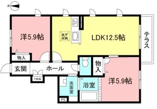 プリエ弐番館【1階】の間取り