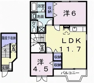 ヴェルハウズン B【2階】の間取り