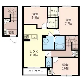 Well Bird Bianco【2階】の間取り