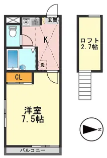 メインシティガーデンベレノス【1階】の間取り