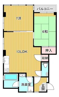 2LDKの間取り画像