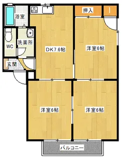 ハイツアンシャンテ【2階】の間取り