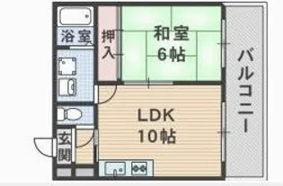 コーポ西森香里園【2階】の間取り