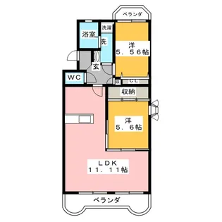 ベルセゾンII【3階】の間取り