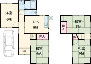 京都府京都市右京区嵯峨大覚寺門前登リ町【一戸建】の間取り