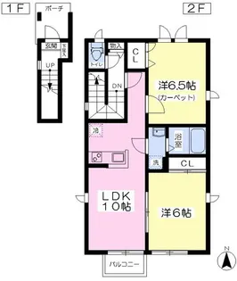 ローズヒルK【2階】の間取り