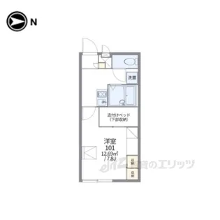レオパレスプラヌス木津【1階】の間取り