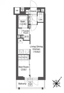 レフィールオーブ代々木【3階】の間取り