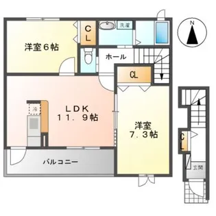 サンシャイン66【2階】の間取り