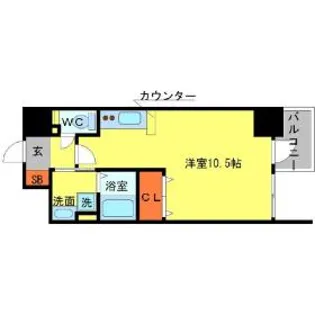 エグゼリエみなと通り【6階】の間取り