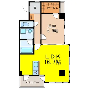 1LDKの間取り画像