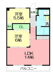 神奈川県小田原市中曽根【マンション】の間取り