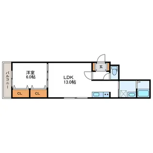 1LDKの間取り画像