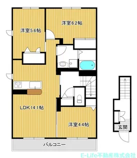 カオル・ヤヨイハイムA・B・C【2階】の間取り