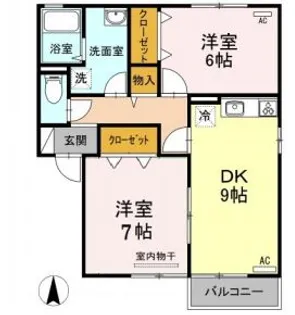 徳島県小松島市金磯町【アパート】の間取り