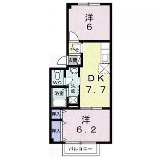 サニーパークI【2階】の間取り