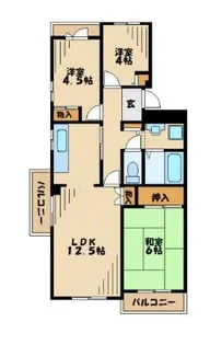 コーポレート南大沢【1階】の間取り