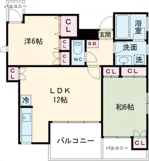 ル・クレソン・ヴェール【5階】の間取り