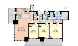 ブリリアタワー浜離宮【24階】の間取り