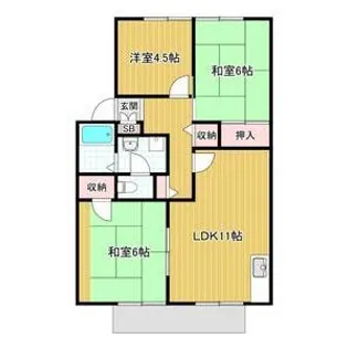 南ハイツ【1階】の間取り