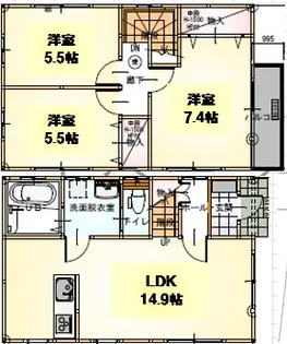 埼玉県さいたま市見沼区大字丸ヶ崎【一戸建】の間取り