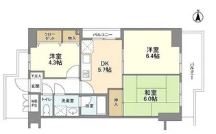 エスト・メール東大井【5階】の間取り
