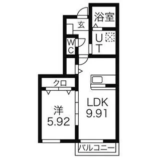 ビレッジ日蔭N【1階】の間取り