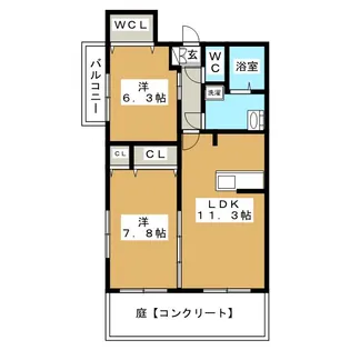 サン・シャイン【1階】の間取り