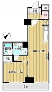 サンタワーズA棟【3階】の間取り