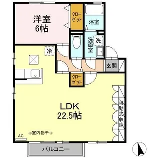 フラワーレジデンスJUN E【1階】の間取り