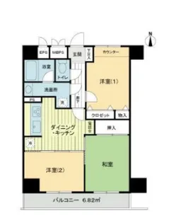ライオンズマンション八王子南町【5階】の間取り