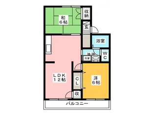 ヴァンベール鳴海A棟【1階】の間取り