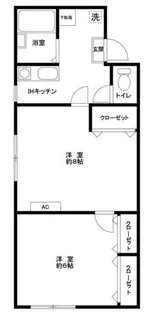 コーポゆり【1階】の間取り