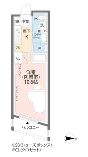 ミュージションプラス世田谷経堂【3階】の間取り