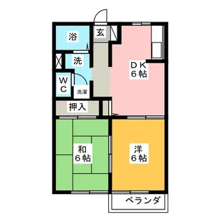 ウエスト・ヒルB棟【2階】の間取り