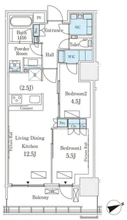 ロイヤルパークス品川【17階】の間取り